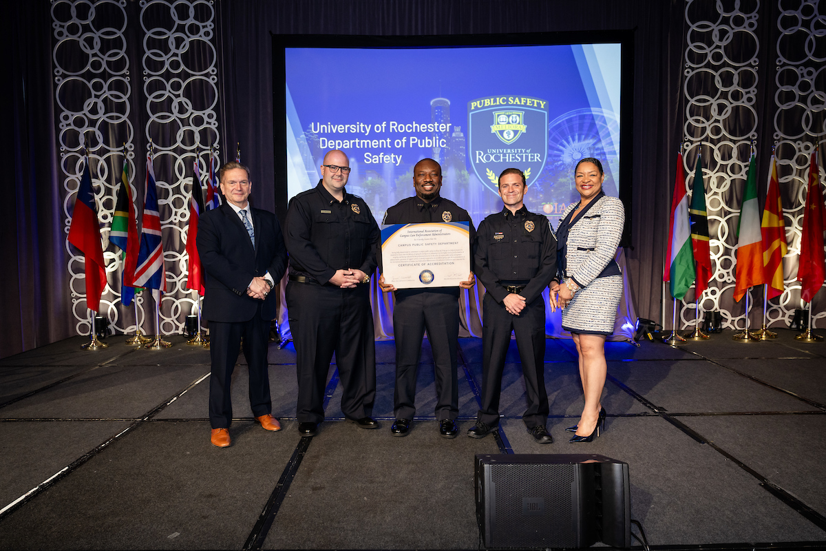 A group photo from the 2025 IACLEA Annual Conference and Exposition awards ceremony.  