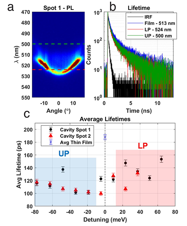 Polariton PL lifetimes.