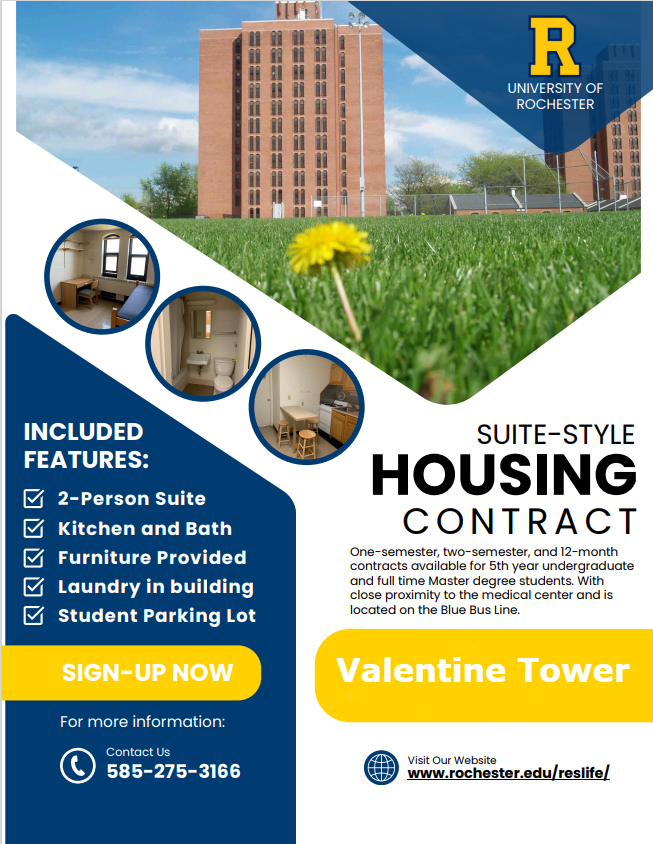 A flyer promoting Valentine housing.