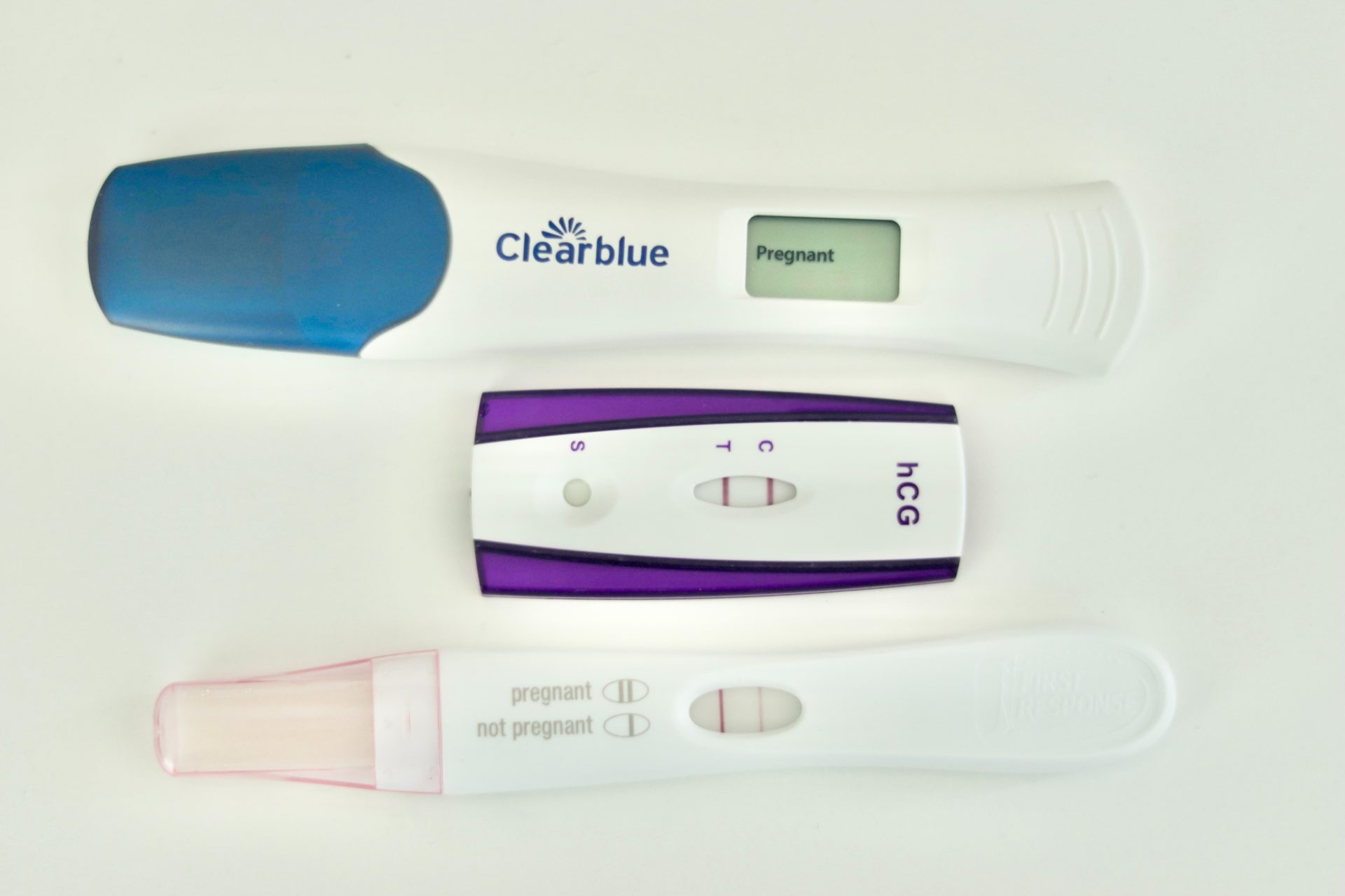 Three pregnancy tests