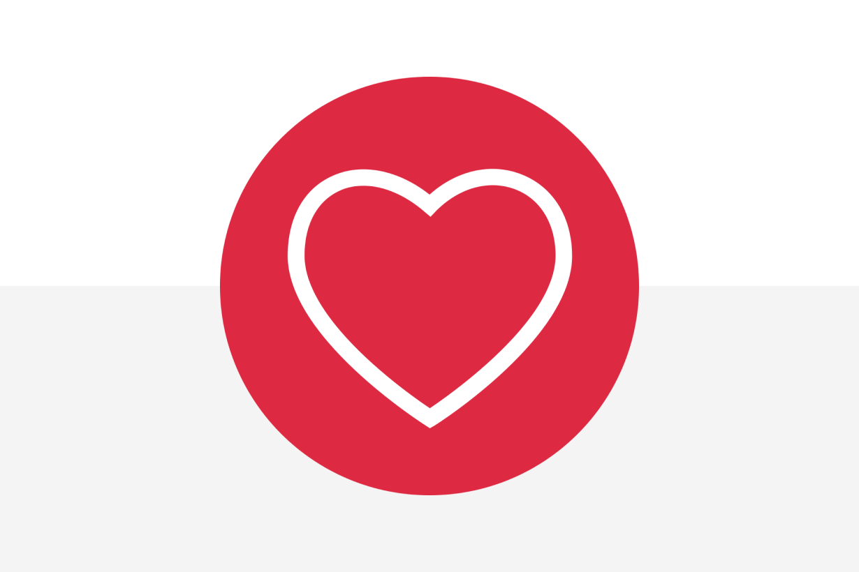 Icon with a line drawing of a heart