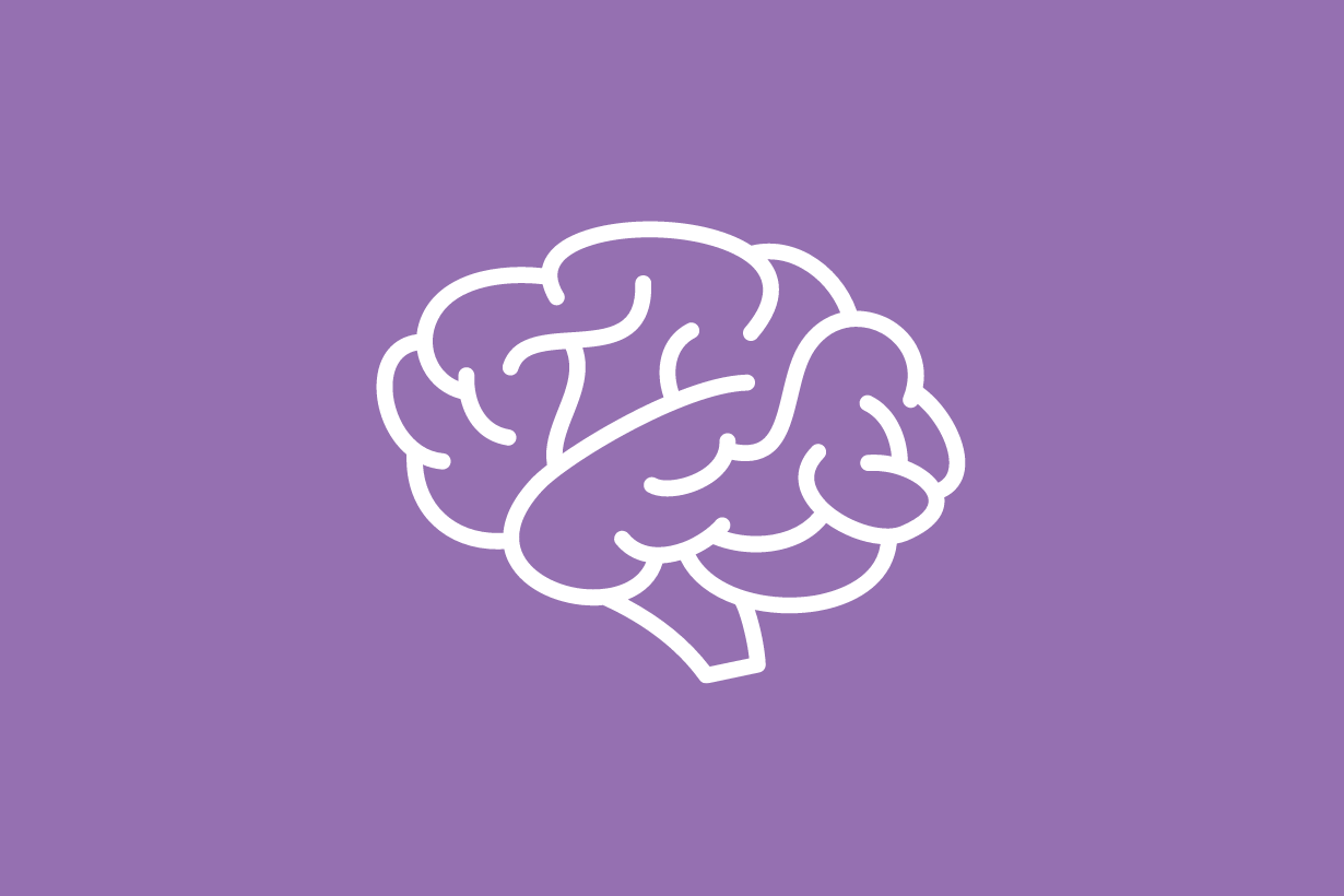 Line drawing of a brain
