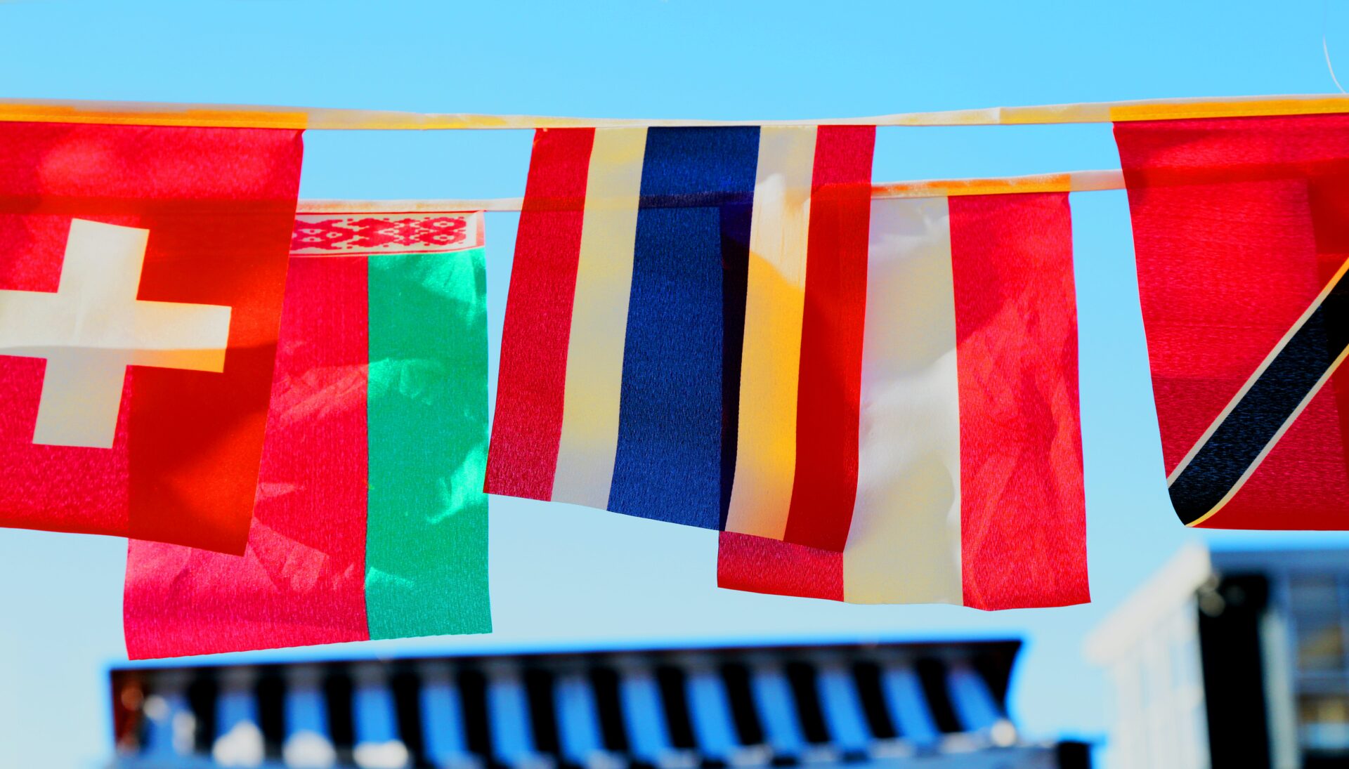 Banner of various country's flags