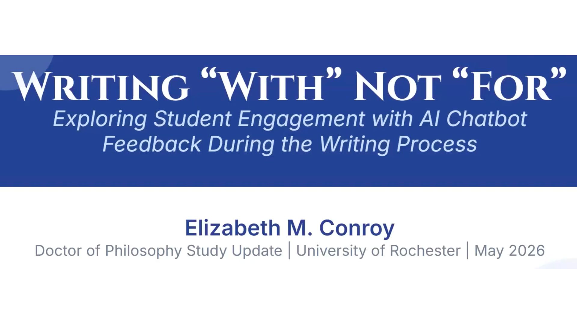 Writing with Not for Graphic that reads Writing WITH not FOR.